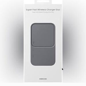 NWT Samsung 15W Duo Fast Wireless Charger Pad - Dark Gray